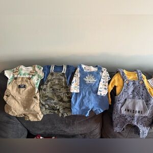 7 Baby Overalls Sets with Various Designs 3-6 months